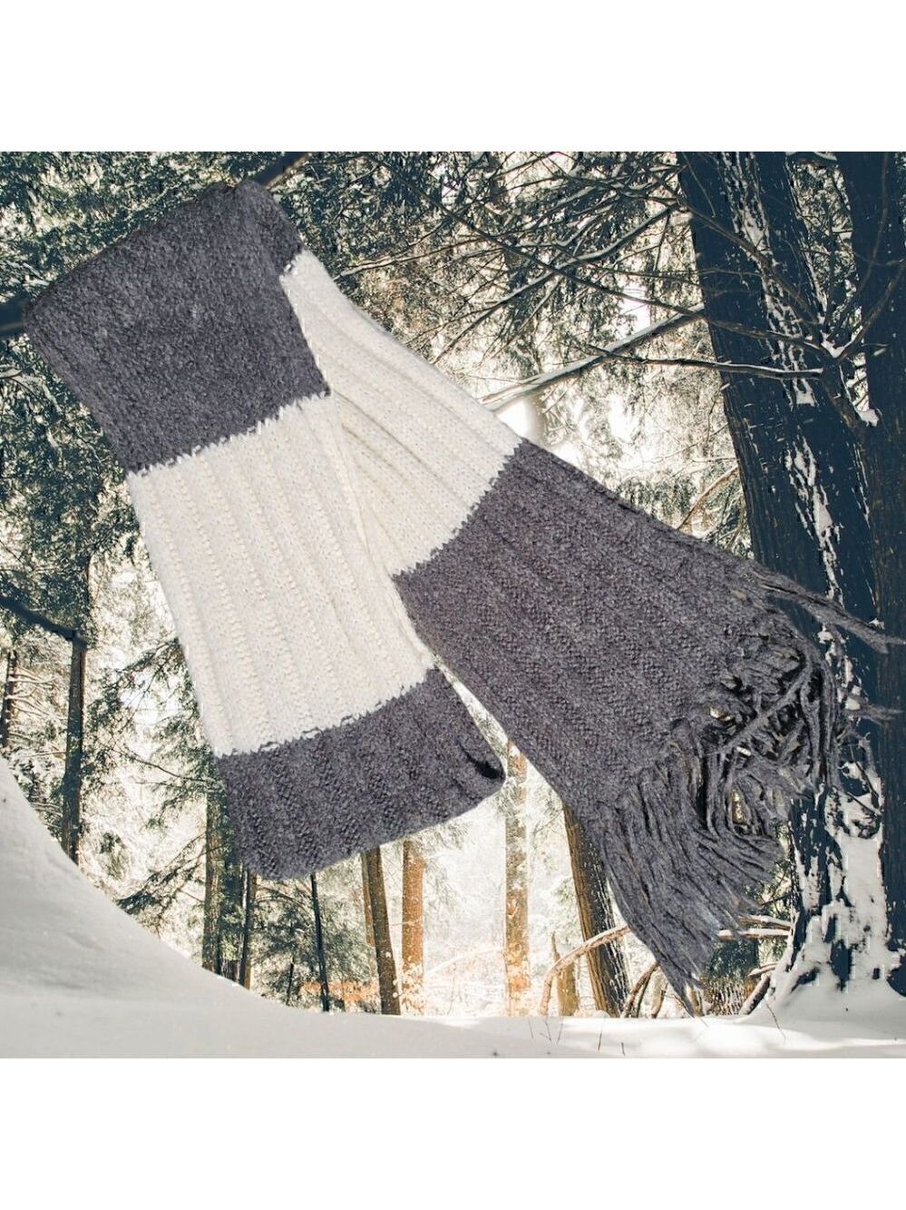 Aeropostale White Gray Scarf #SCA5
